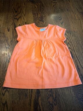 Girls' Short Sleeve Tunic Top in Coral Orange -
